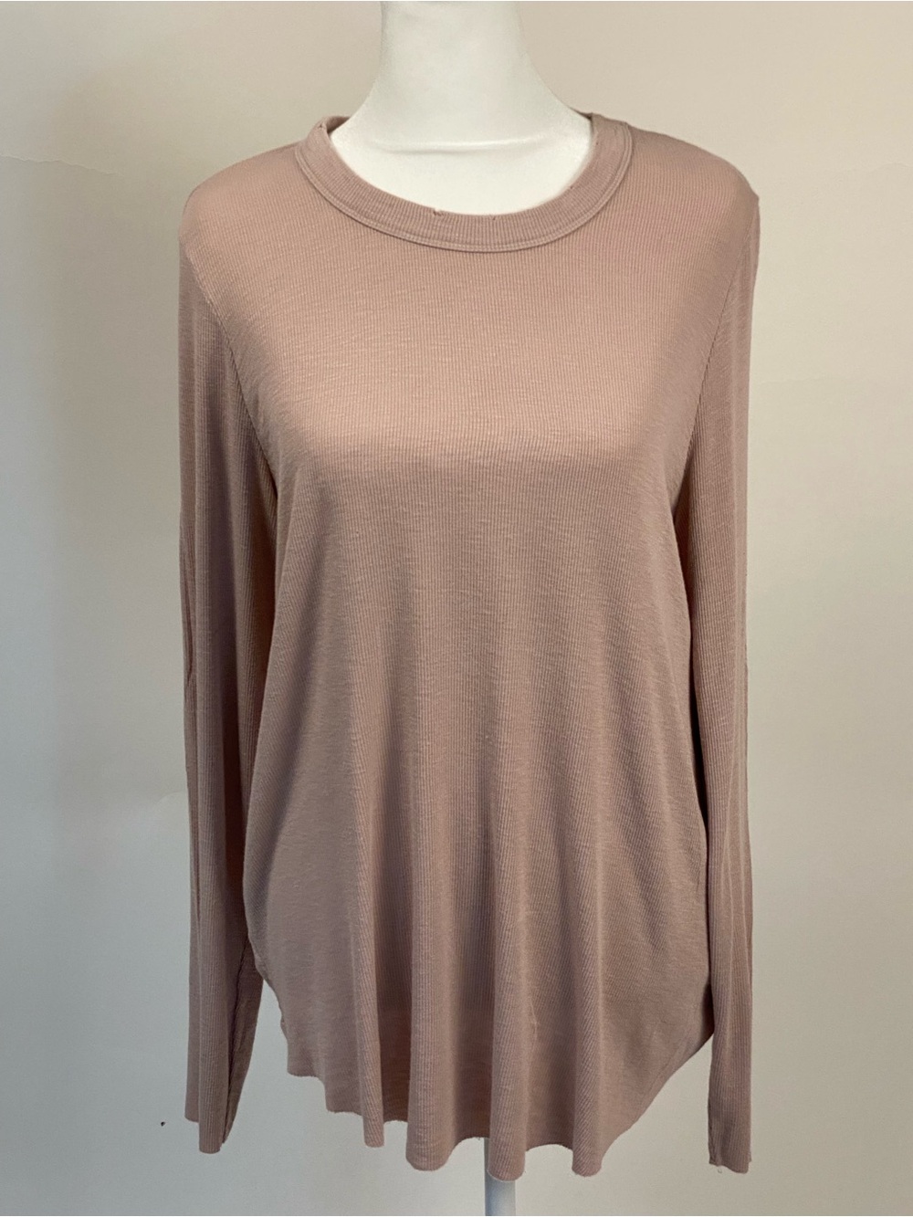 Aerie Real Soft Ribbed Top Mauve Pink M